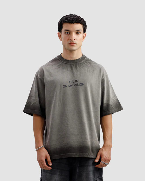 Washed All In On My Vision Distressed Tshirt