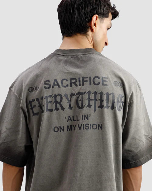 Washed All In On My Vision Distressed Tshirt