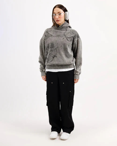 Washed All Over Cherub Hoodie