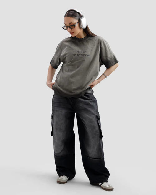 Washed All In On My Vision Distressed Tshirt